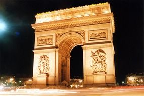 majestic architecture of paris in night illumination