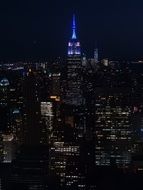 panoramic view of new york city in the night lights