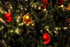 beautiful Christmas Tree Lights and balls