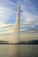 fountain in a city lake in Geneva