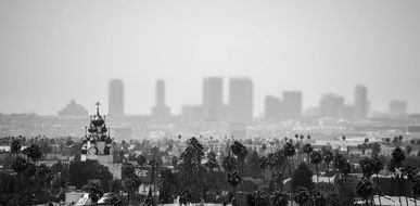 Los Angeles black and white panorama