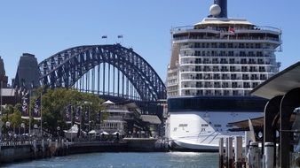 cruise liner in sydney harbor