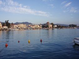 Seascape of the harbor in Greece