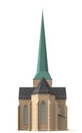steeple on a church on a white background