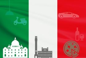 White,green and red Italian Flag