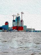 Elbe Philharmonic on the sea as an illustration
