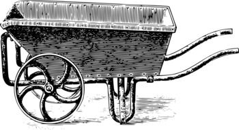 vintage wheelbarrow, illustration