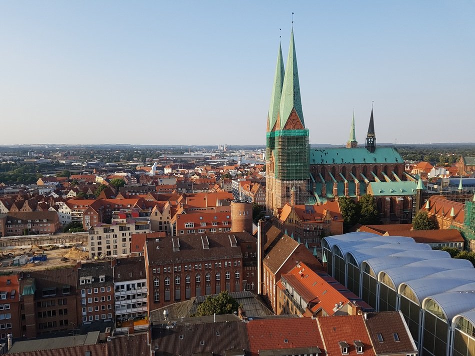 View of the St. Mary's church in Lubeck