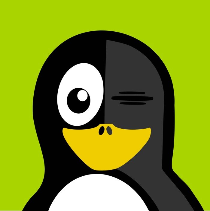 cartoon winking penguin