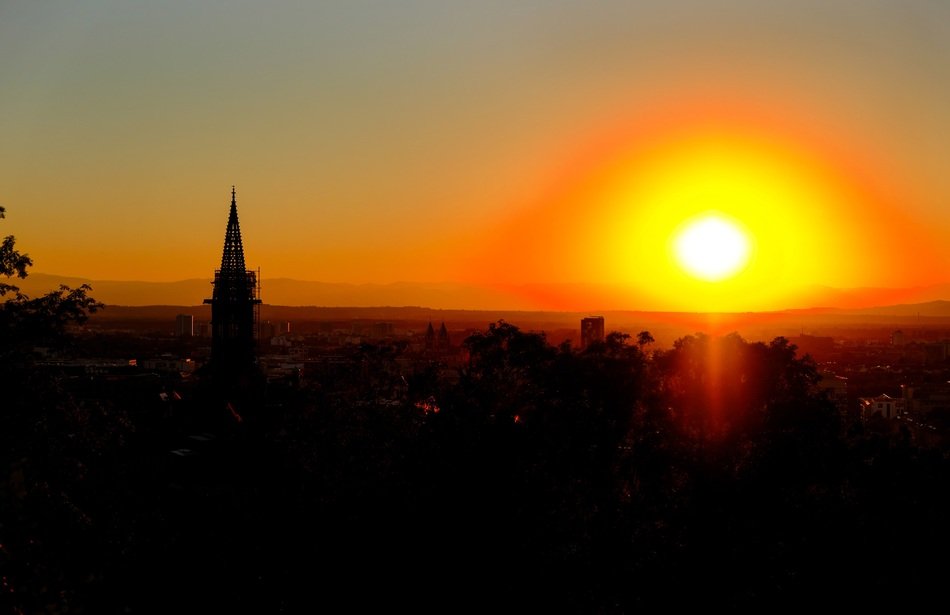 orange Sunset in the City