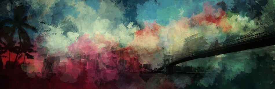 silhouette panorama of the city