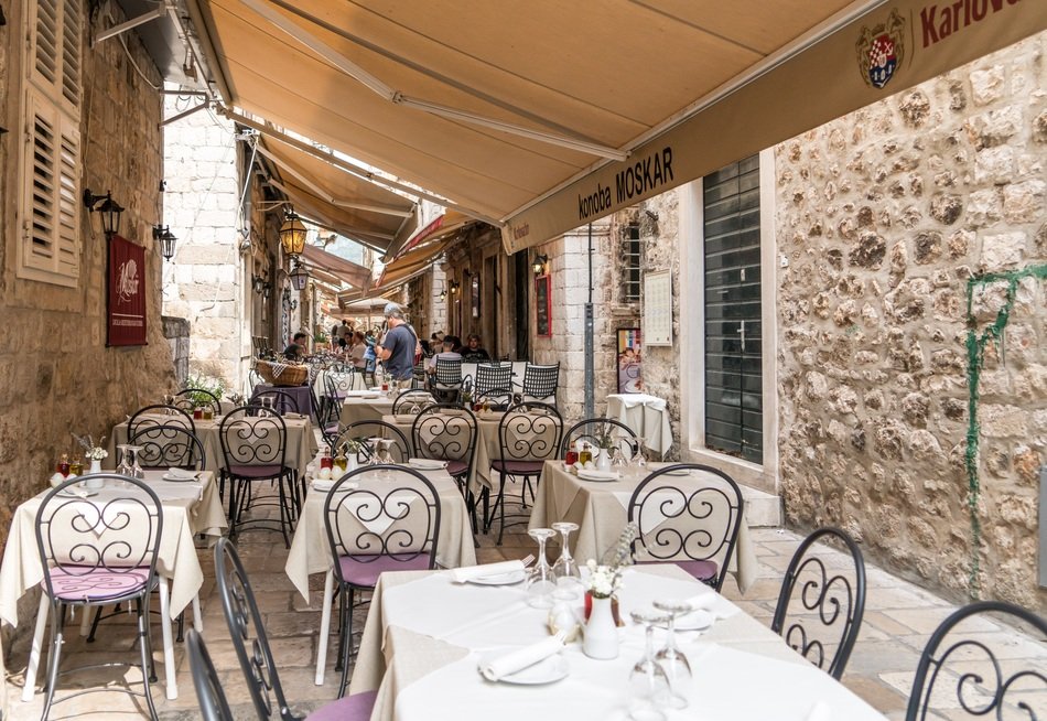 cozy restaurant in dubrovnik in croatia