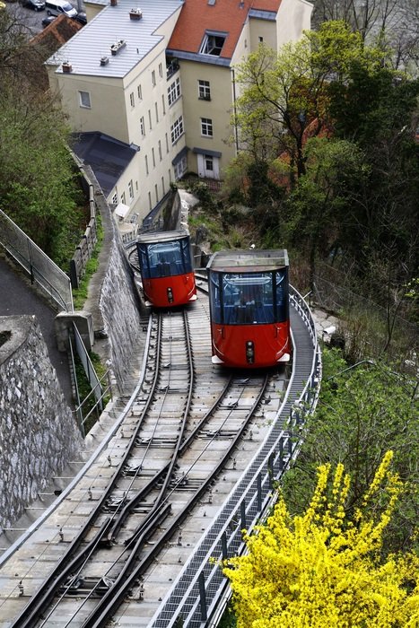 trains on the railway in austria