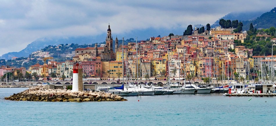 The Entrance To The Harbour Of The Old Town Of Menton