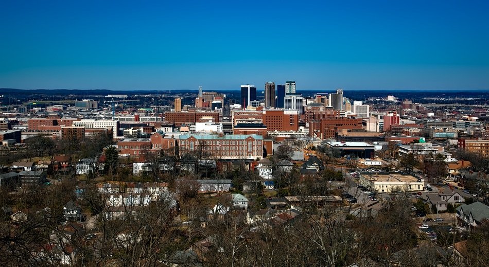 panoramic view of Birmingham in Alabama