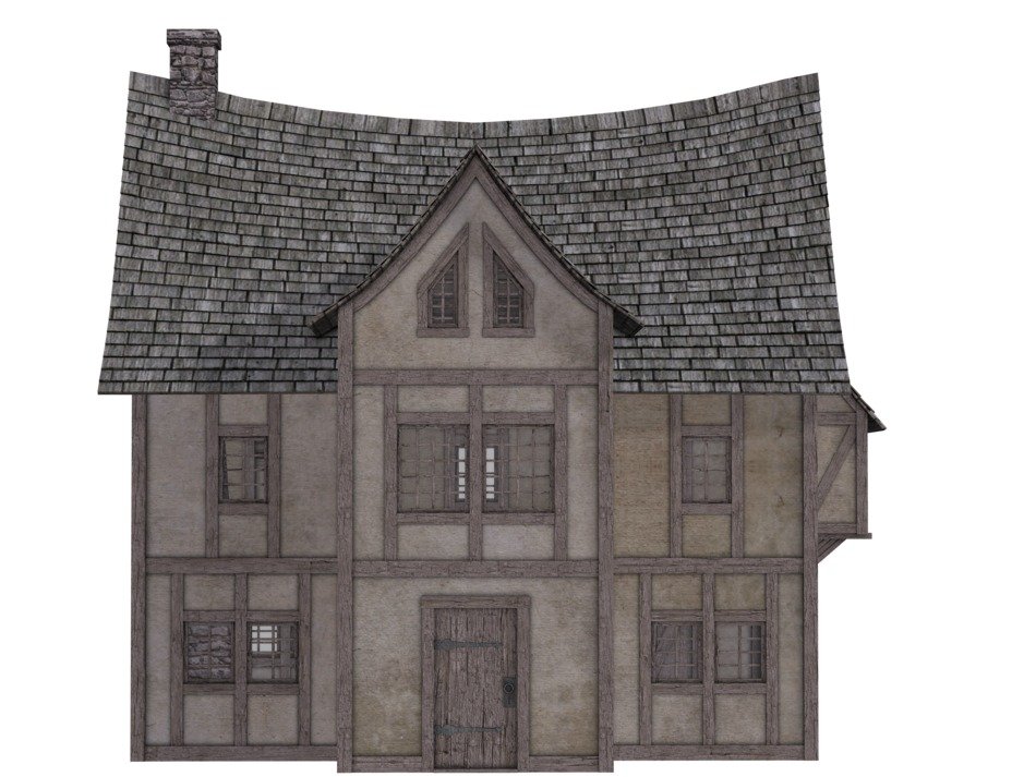 old house on a white background