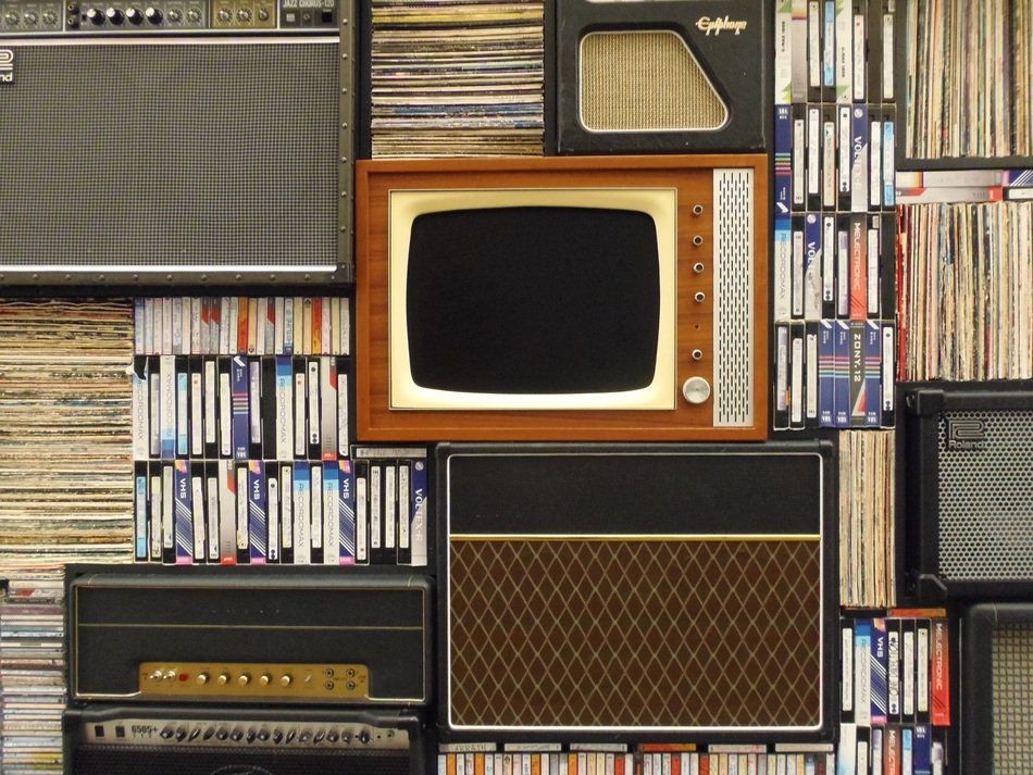 wall of Old Tv Records