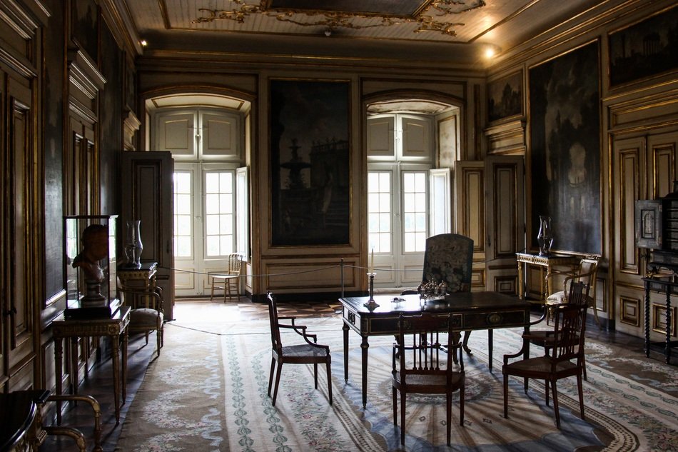 Interior with the beautiful decorations in the castle