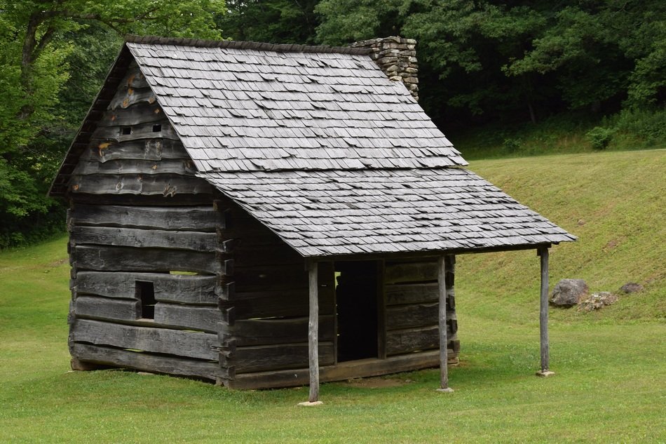 wooden little house in the woods