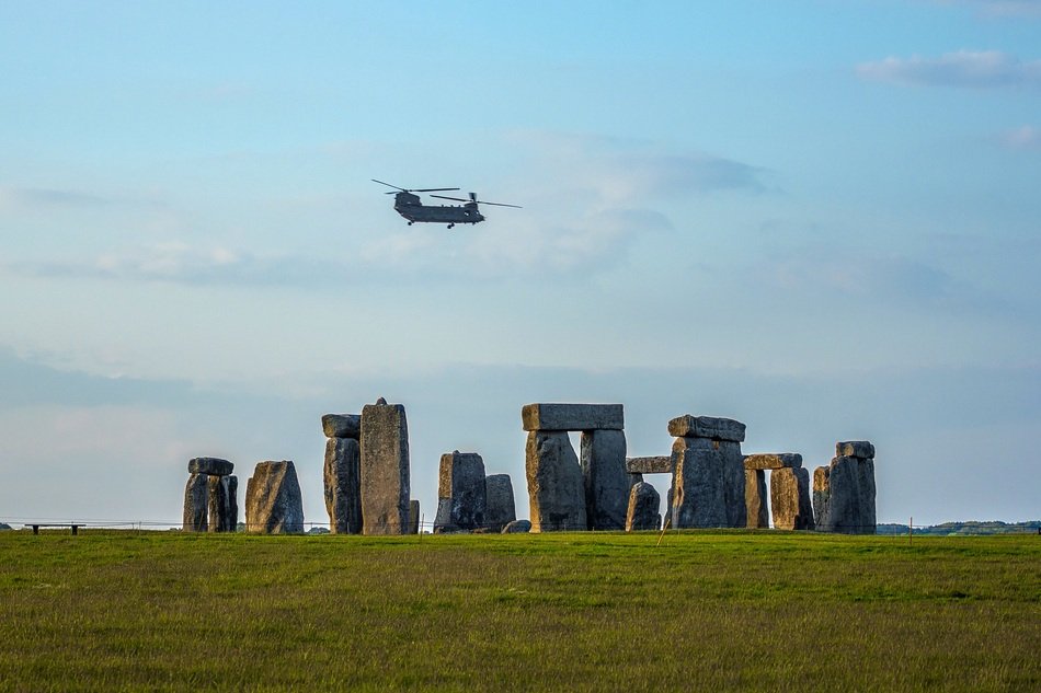 Stonehenge and the helicopter