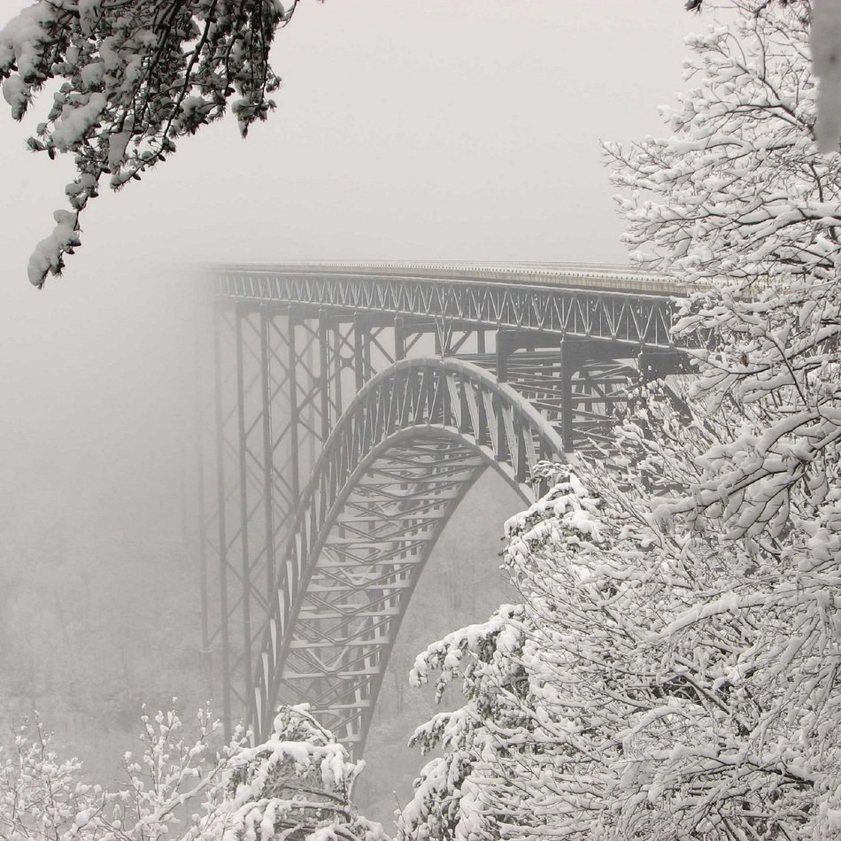 landscape of Steel Bridge in winter