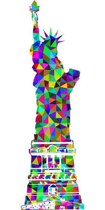 colorful prismatic statue of liberty