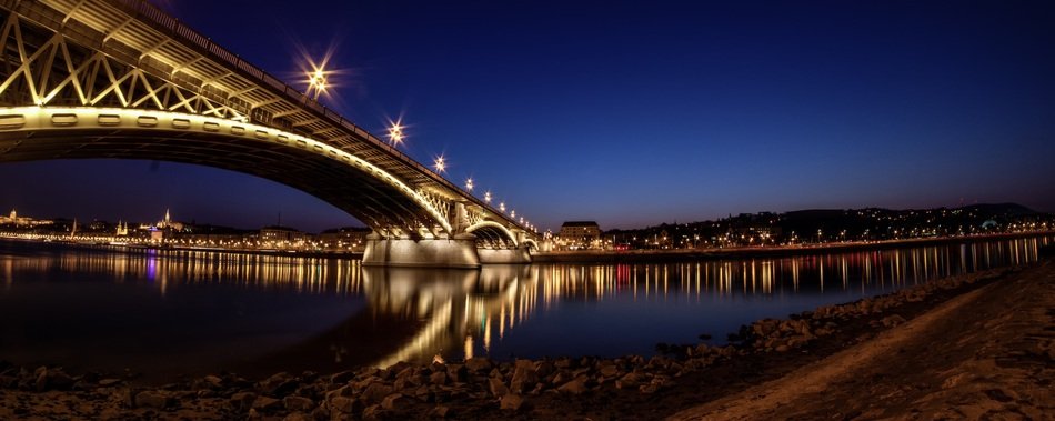 lantern bridge at night in australia