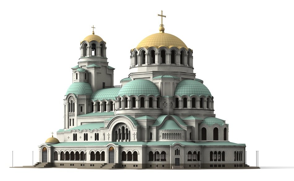 clipart of Alexander Nevsky Cathedral on a white background
