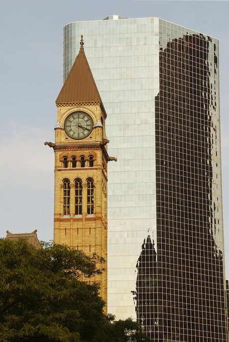 clock tower in downtown toronto