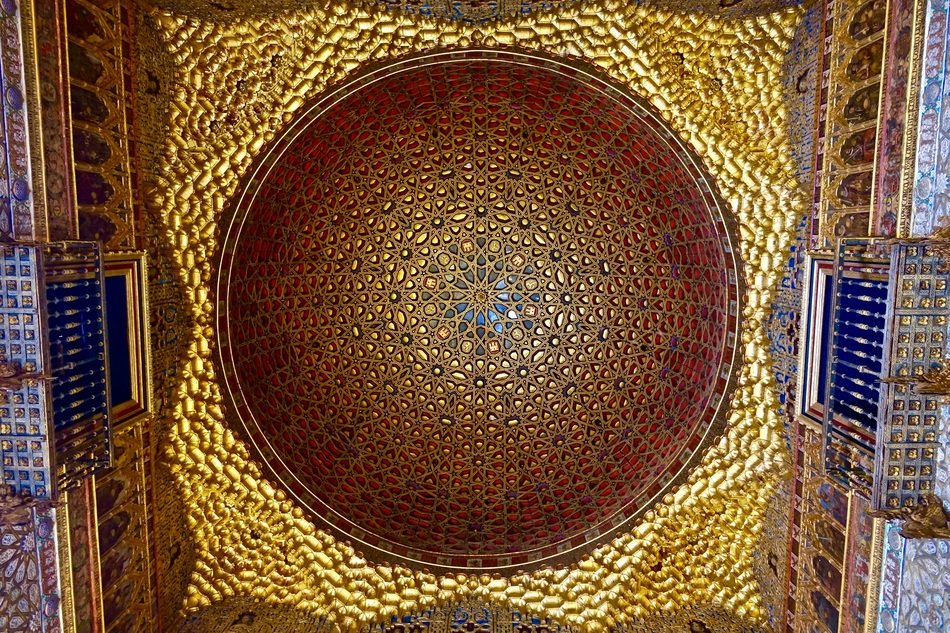the dome of the cathedral in gold color