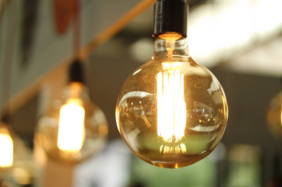 ball-shaped light bulb as an interior concept