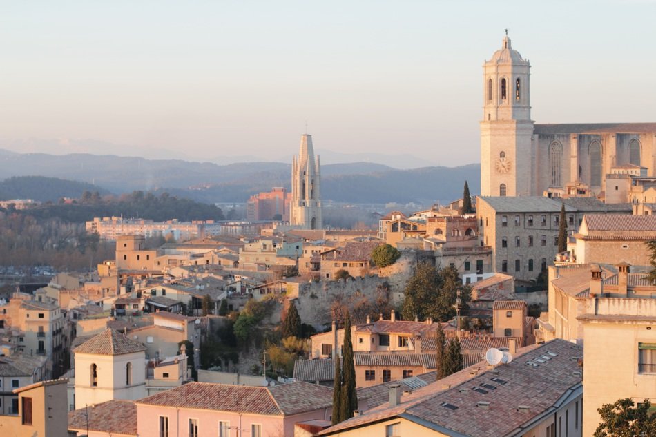 sunset over the city of girona
