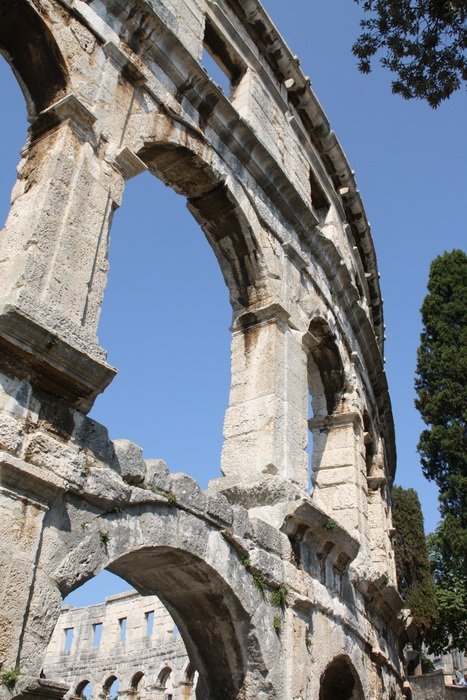 windows on the wall in the amphitheater