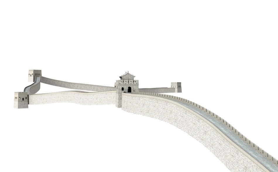 great Wall of China on a white background