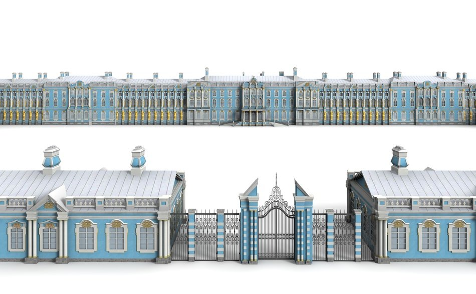 Palace on a white background