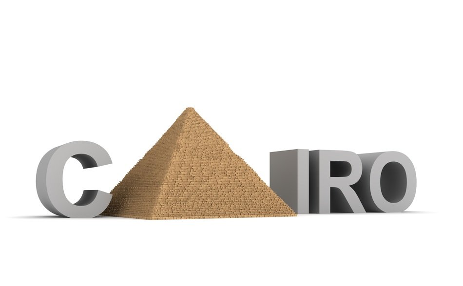 Cairo lettering with Pyramid inserted
