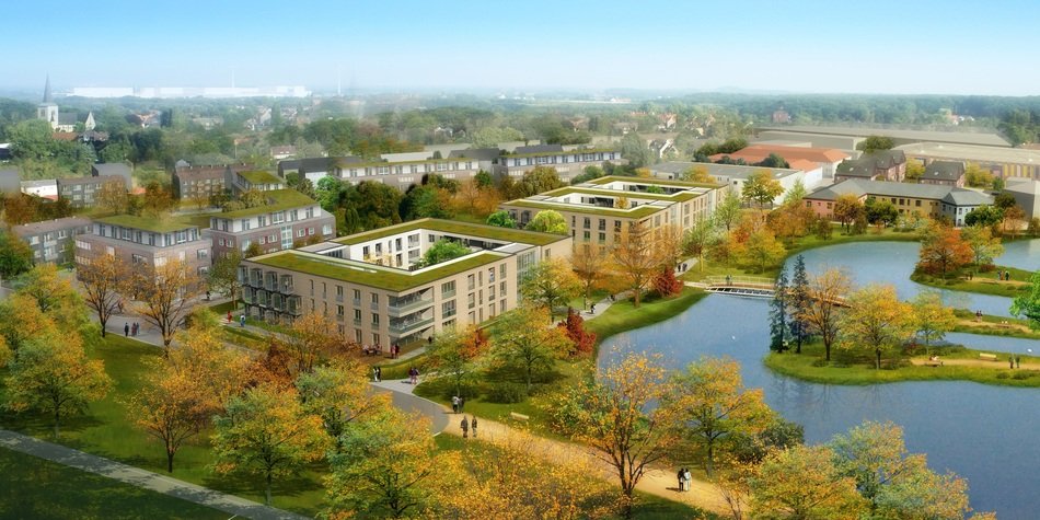 suburban Settlement at autumn, Rendering