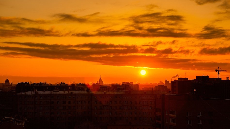 orange morning over moscow