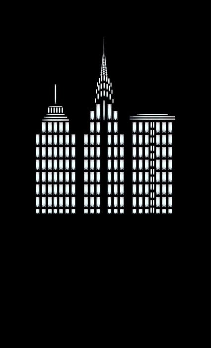 illustration of buildings on a black background