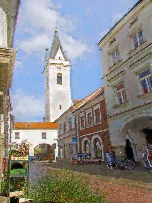 tower in the cityscape in the Czech Republic