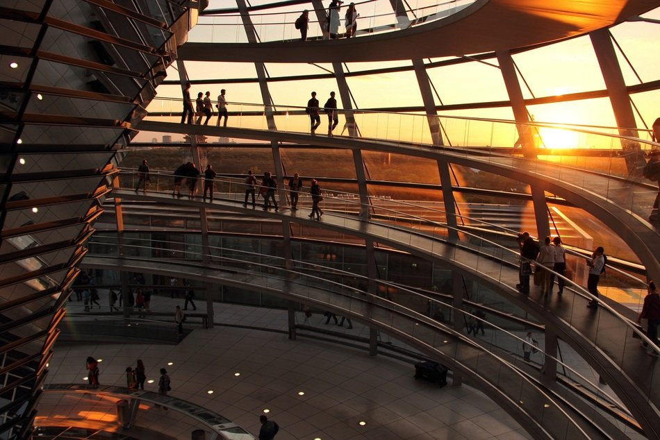 the roof of the Bundestag in Berlin