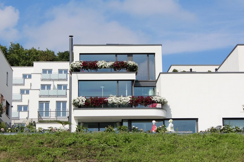 view of a house on a slope