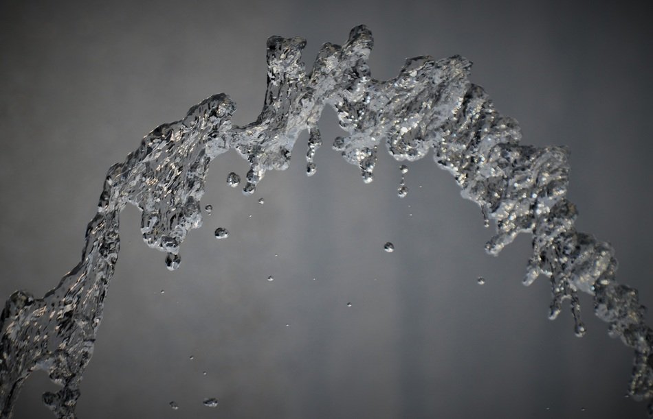 water splash on the grey background