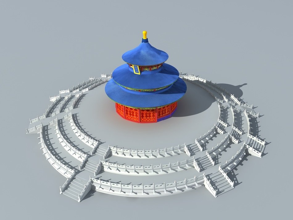 places of interest Heaven Temple in China render