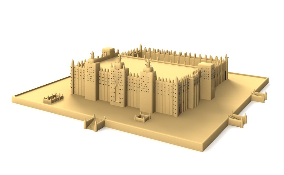Great Mosque of DjennÃ©, 3d render