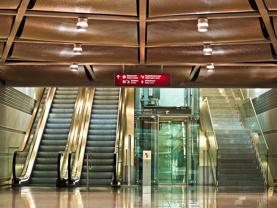 city building with escalators in Dusseldorf
