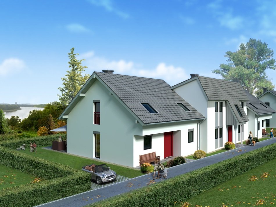 semi-detached villas visualization 3d