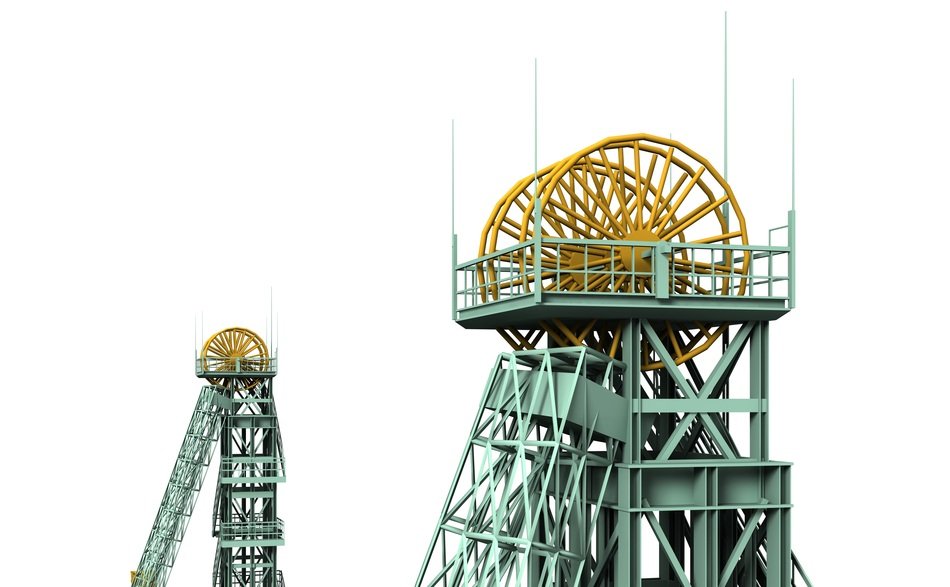 tower with yellow wheels