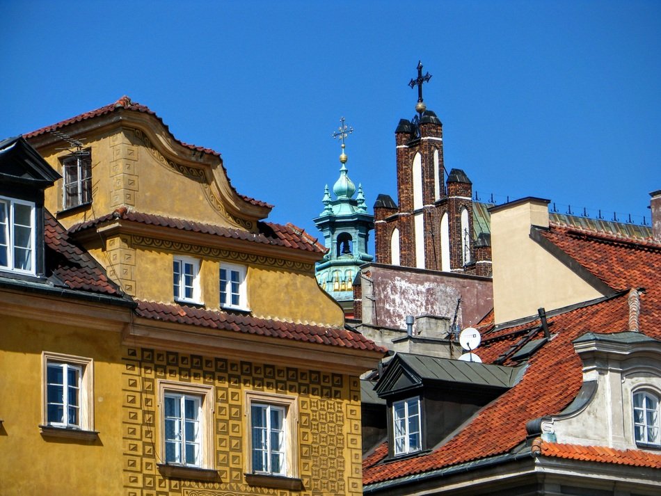 Architecture of the old town of Warsaw