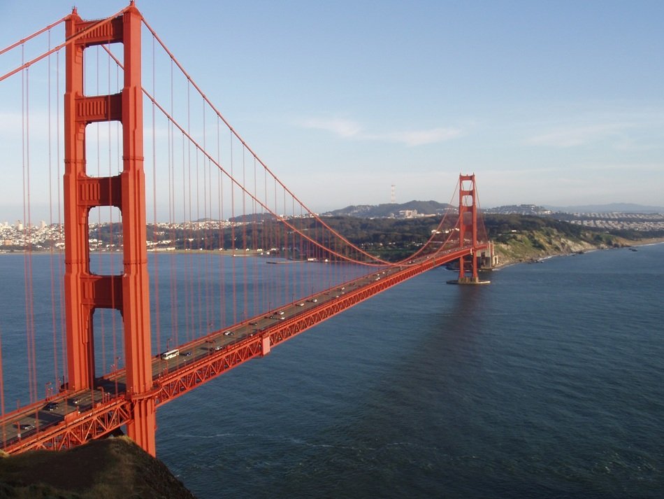 panorama of the golden gate bridge on a sunny day